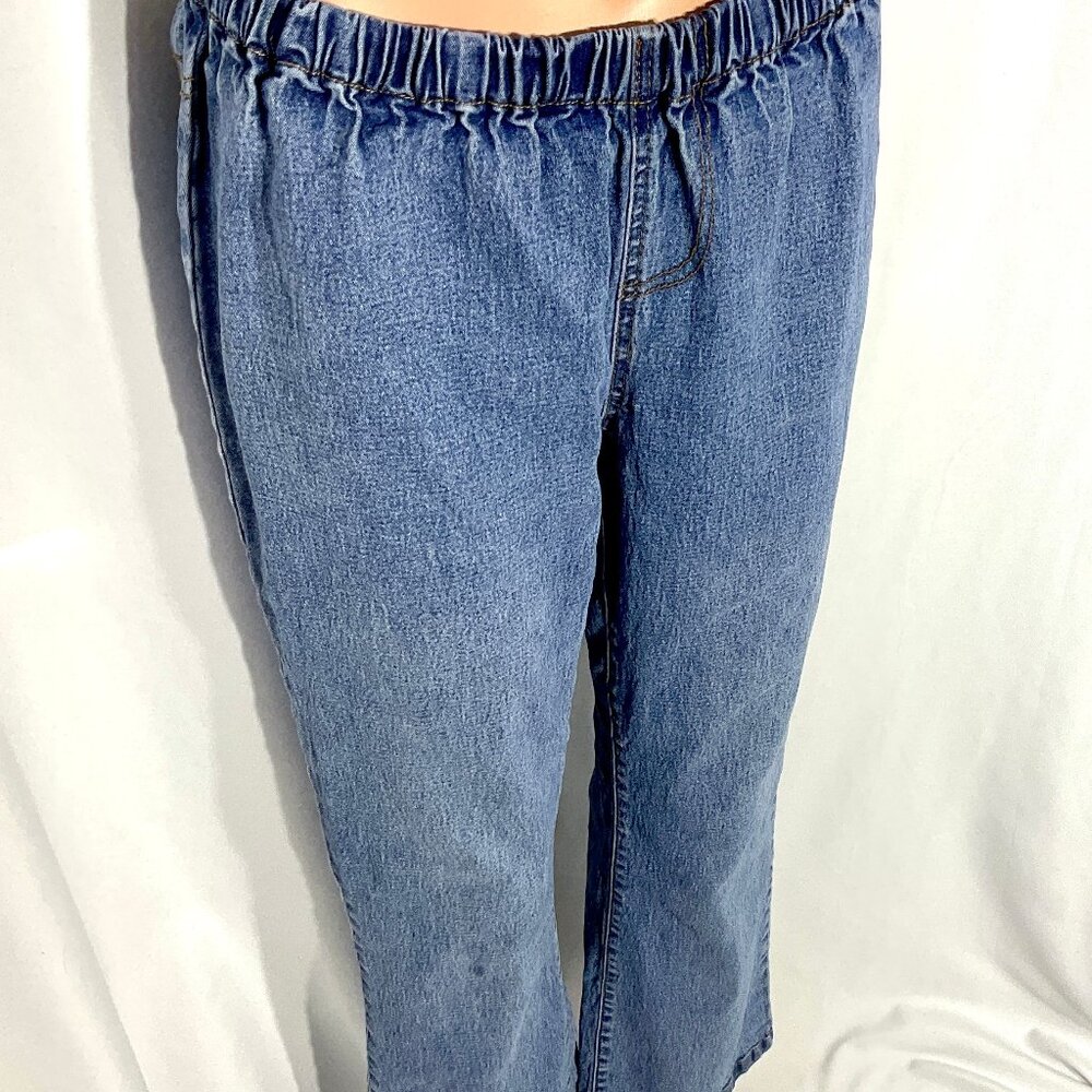 Diane Gilman DG2 Sz Med Petite Elastic Waist Jeans Womens Denim